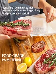 2 paquetes de rollos selladores al vacío, de 3M de longitud, duraderos y resistentes al desgarro, bolsas de almacenamiento de alimentos al vacío para cocina, para almacenamiento de alimentos y cocción a baja temperatura, artículos esenciales de cocina para el hogar - Blanco - Ver 4