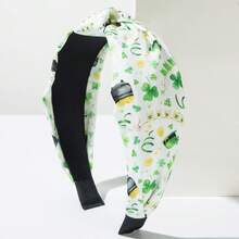 1pc Women's Fashion Headband Hair Accessory, Simple Printed Fabric Headband Clover Polka Dot Fashion Headband Irish St. Patrick's Day Headband Suitable For Daily Leisure, Festival Party Wear, Perfect Holiday Gift For Family And Friends - 帽子 - 查看 9