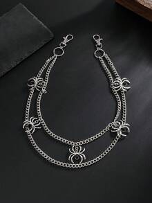 1 pieza Cadena de pantalón con colgante de araña minimalista de estilo punk, joyería de encanto de hip hop para hombres para decoración de pantalones, regalo de Halloween