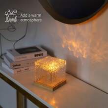 1 pieza Luz de proyección de ola oceánica Aurora - Lámpara de agua con llama de degradado de 16 colores con control remoto, luz nocturna LED alimentada por USB, adecuada para decoración de oficina y comedor - Multicolor - Ver 4