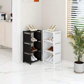 Space-Saving Multi-Tier Shoe Rack - Foldable Portable Metal Storage Shelves, Easy To Assemble, Ideal For Entryway, Bedroom And Hallway - Great For Organizing Athletic Shoes, Slippers, Sandals And Bedroom Shoes, A Versatile Shoe Storage Solution