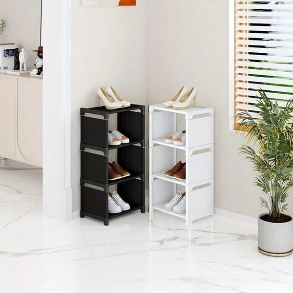 Estantería de múltiples niveles ahorradora de espacio - Estantes de almacenamiento plegables y portátiles de metal, fácil de ensamblar, ideal para la entrada, el dormitorio y el pasillo - Excelente para organizar zapatos deportivos, pantuflas, sandalias y zapatos de dormitorio, una solución de almacenamiento de calzado versátil