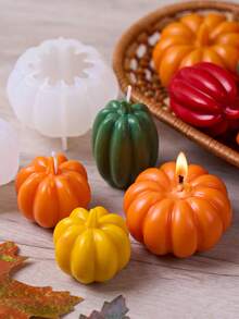 1PC 3D Pumpkin Candle Silicone Mold, Halloween Series Lantern Decor Ornament Aromatherapy Candle Making Mold, DIY Art Gifts Home Decor, Party Decoration