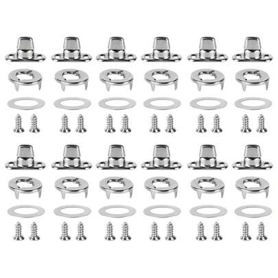 EstiloCommon Sense - Sujetadores De Grado Marino Chapados En NíQuel, Ojales Y Pernos De BotóN Giratorio Para Barcos, Caravanas Y Caravanas, 12 Juegos Con 24 TornillosVersióN Mejorada