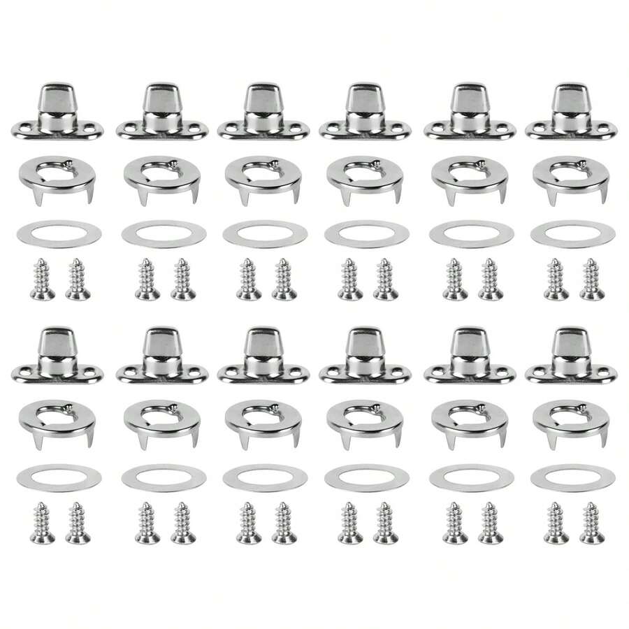 EstiloCommon Sense - Sujetadores De Grado Marino Chapados En NíQuel, Ojales Y Pernos De BotóN Giratorio Para Barcos, Caravanas Y Caravanas, 12 Juegos Con 24 TornillosVersióN Mejorada