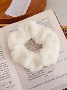 5个/套 11厘米大号蓬松发圈，发圈，发饰，时尚百搭高端优雅简约风格，运动，发绳，马尾辫发圈，弹力发带 - 毛毛大腸圈 - 查看 5