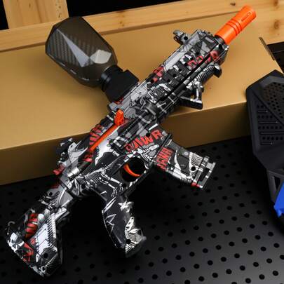 Lanzador de bolas de gel eléctrico recargable M416 - Juguete automático para exteriores, adecuado para actividades en equipo - Regalo perfecto para cumpleaños, Pascua, Halloween y Acción de Gracias (Balas no incluidas)