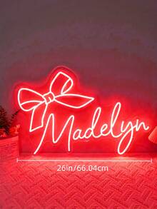 Đèn neon tên hình nơ hồng tùy chỉnh - Đèn LED trang trí tường cá nhân hóa, dùng nguồn USB, hoàn hảo cho phòng ngủ, bàn trang điểm, phông nền tiệc - Món quà lý tưởng cho Ngày Valentine, Kỷ niệm và Sinh nhật; Món quà hoàn hảo cho bạn gái, vợ, con gái, cô dâu, Giáng sinh, Lễ Tạ ơn và Halloween., Trang trí nhà cửa phòng khách - Nhiều màu - Xem 9
