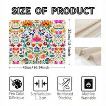 1/4pcs/10pcs Floral Pattern Table Runner & Placemat Set, Mexican Day Of The Dead Atmosphere Festival Table Decor Fabric Flags, Decorations, Gift Table Runner & Placemat Set Suitable For Indoor And Outdoor Celebrations, Seasonal Party Supplies, Kitchen Dining Table Decor, Party Table Decor, Home Room Decor Table Flags, Restaurant Decor Tablecloth