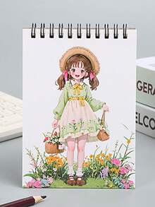 1 件 A6 卡通厚素描本，高品质小螺旋笔记本，30-40 页，适合学生绘画和涂鸦 - 彩色 - 查看 14