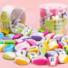 3pcs/Box Cute Cartoon Manual Pencil Sharpener, Suitable For Primary And Secondary School Students, Small And Portable, Also Suitable For College Students And Office Use - Multicolor - View 1