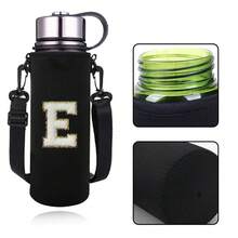 1pc 550-1500ML Sports Water Bottle Case Insulated Bag Crossbody Cup Protector Sleeve With Strap Adjustable Carrier For Mug Bottle Holder Water Bottle Holder Pouch With Letters A-Z