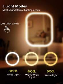 Specchio per trucco a LED, specchio per trucco illuminato, specchio per trucco portatile, specchio per trucco a tre modalità con controllo touch, supporto pieghevole, specchio da camera da letto, specchio per trucco da viaggio, regalo di Ognissanti e Natale per le donne, decorazione autunnale per la casa, trucco, vanità, accessori per il trucco, specchio, specchio per trucco, mini specchio, specchio portatile, prezzo accessibile, regalo di Natale, strumenti per il trucco, economico e buono