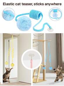 Cat Toys, Retractable Spring Balls For Cats, Colorful Spring Tubes, Rolling Interactive Balls, Brightly Colored Coils, Cage Mouse Spring Toys, Indoor Pet Supplies, Strong And Durable, Encourage Cats To Exercise, Random Color - Multicolor - View 6