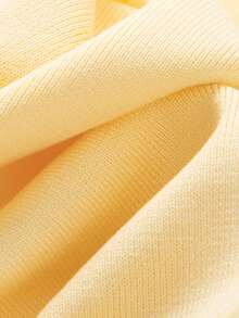 Flat Knit V-Neck Sleeveless Knitted Vest - Yellow - View 5