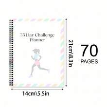 75 Day Color Adult Challenge Plan Book - Fitness And Weight Loss Tracker, Including Weekly Exercise, Diet And Hydration Plans, Progress Measurement, And Health Goals -70 Pages, Spiral Binding, Colorful Design, Exercise Tracker | Color Tracker | Spiral Binding Plan Book, Fitness Plan