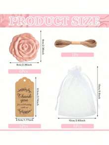 18 件/套优雅绿玫瑰化妆镜 | 新娘送礼会回礼，附感谢卡和欧根纱袋 | 婚礼宾客纪念品，公主主题派对回礼，伴娘礼物 - 粉色 - 查看 4