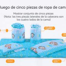 Cuna Colecho Bebé Madera Mecedora Con Ruedas Y Mosquitero - Amarillo - Ver 7