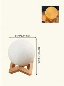 1pc 3D Moon Lamp, LED Moon Night Light, Home Decor Desk Lamp, Party Decoration, Holiday Lighting, Suitable For Bedroom, Living Room, Party, Garden, Dining Room, Can Be Used As Holiday Gift