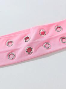 1pc Fashion Punk Headband, Gothic Style Hair Accessory For Women, Soft Elastic Non-Slip Hollow Beach/Holiday Headband, Stretchy Yoga Sports Headband, Versatile For Daily Wear Hair Accessories Autumn Head Scarf Women Bandana Fashion Head Wrap Fall Hair Band Winter For Vacation Outfits Woman