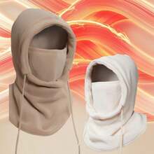 Ladies' Windproof Hat - Warm And Snow Proof Hooded Face Mask With Neck Cover, Black Knitted Skiing Face Mask, Suitable For Outdoor Winter Activities, Cold Weather Protection