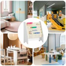 SoBuy 儿童 4 层吊带书架书柜带布艺搁板米色宽 62 x 深 30 x 高 71 厘米 FRG225-W - 白色 - 查看 11