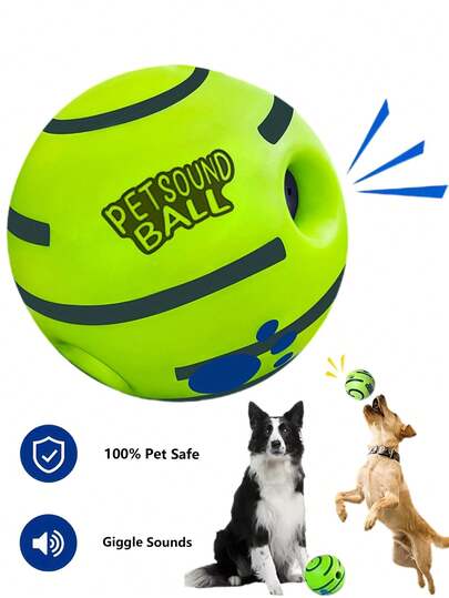 Cat And Dog Pet Sound Ball Toy Pet Interactive Intelligence Training Ball Toy Fun Wobble Giggle Ball Dog Toy For Relieve Anxiety Training Cleaning Teeth Built-In Sound-Emitting Pet Ball Toy For Indoor And Outdoor Dog Chewing Playing And Touching Training Supplies Three Available Sizes Of Sound Ball Toys For Use With Large Dogs And Medium-Sized Dogs Small Dogs Green
