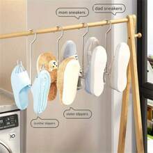 1/2/3/4/5/6/7/8/9/10pcs Stainless Steel Shoe Drying Rack, Household Shoe Drying Rack, Outdoor Balcony Windproof Hook, Drying Rack - Silver - View 4