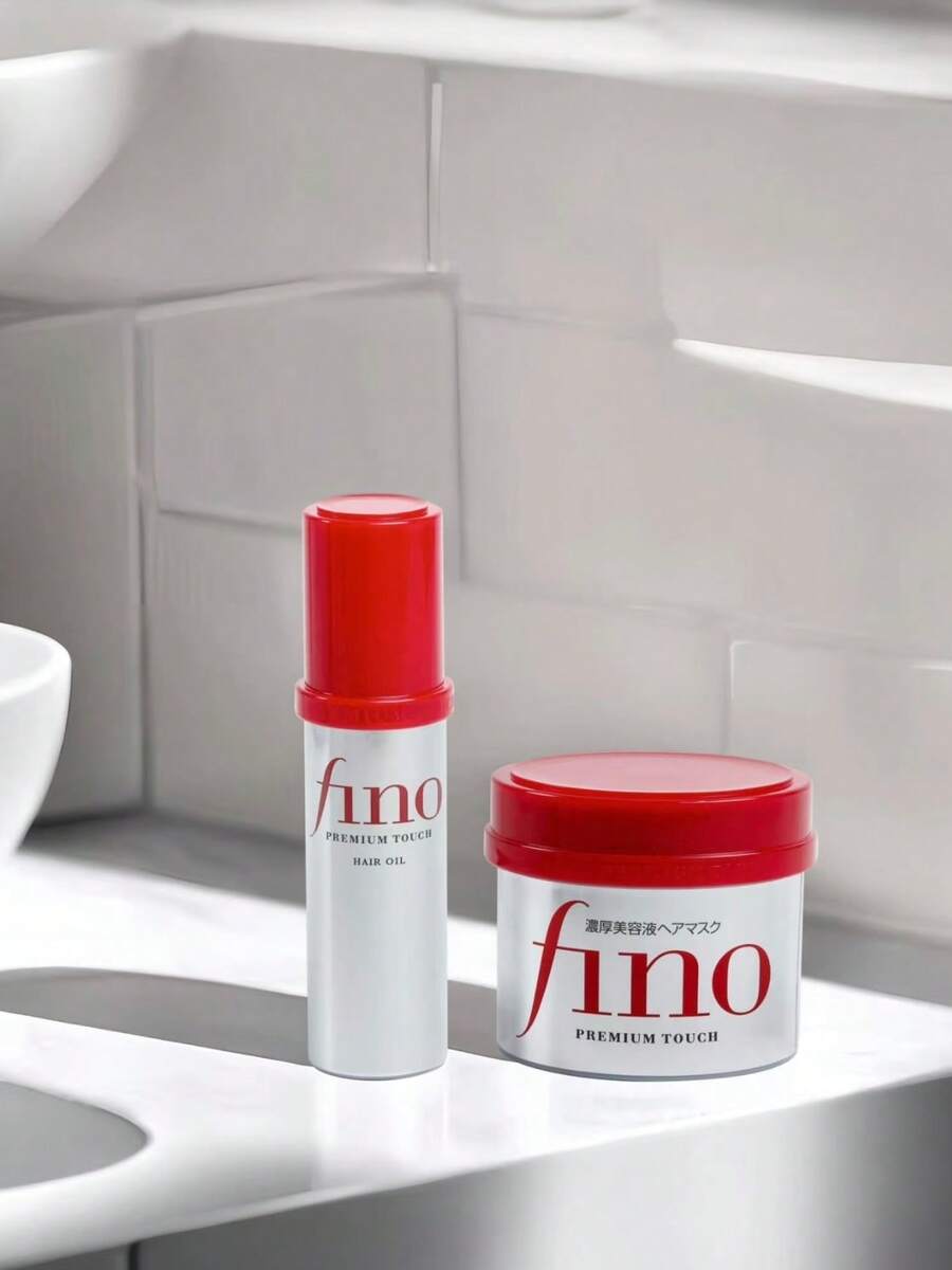 Premium Touch 护发油和 Fino 高级发膜，修复烫发损伤，高级滋养渗透精华，护发素（230克 + 70毫升） - 紅色 - 查看 1