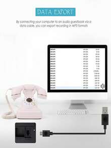 1 pieza Teléfono de boda blanco, teléfono de grabación, libro de visitas de audio con estilo vintage para grabar mensajes personalizados en tu boda o fiesta. Úsalo como libro de mensajes de audio para tu boda. En bodas, fiestas de cumpleaños, aniversarios, jubilaciones, graduaciones, noches de baile, galas benéficas o cualquier otro evento especial, puede utilizarse dondequiera que lo necesites. Deja que tus invitados dejen sus propios mensajes grabados para tu ocasión especial. - Blanco - Ver 9