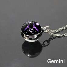 1pc 12 Zodiac Constellation Necklace, Starry Sky Glow In The Dark Glass Ball Pendant Necklace, Suitable For Men & Women, Father's Day, Thanksgiving, Christmas, New Year, Birthday Gift, Holiday Present Valentine's Day - Constellation Necklace - View 12