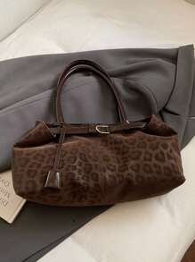 BAILEE حقيبة كتف مغناطيسية عصرية كبيرة السعة بتصميم Y2K Maillard Retro بألوان متناسقة مع نقشة جلد الفهد من جلد البولي يوريثان غير اللامع للنساء العاملات في مجال ذوي الياقات البيضاء، مثالية للجامعة والعمل والأعمال والتنقل والأنشطة الخارجية والسفر والنزهات والمكتب، مثالية للعمل والتسوق وحضور حفلات العشاء وفعاليات الموضة وإهداء الأصدقاء