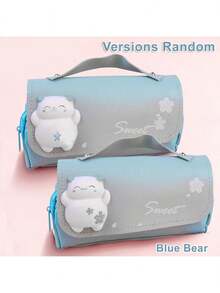 可爱三层铅笔盒，大容量，防水，兔子减压铅笔盒，适合女生和小学生，文具包 - 彩色 - 查看 19