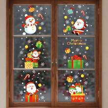 6 Peças Adesivos Estáticos Autoadesivos de Natal para Decoração de Janelas de Casa, Festa, Reunião, Papai Noel, Presente, Floco de Neve e Outros Elementos de Natal, Adequado para Decoração de Evento de Férias em Loja