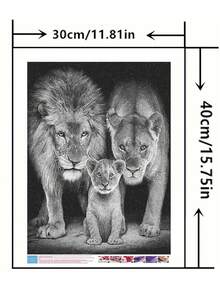 5D DIY Löwen Diamant Malerei Set, Volldiamant Rund Diamant Malerei, Heimdekoration Handwerk