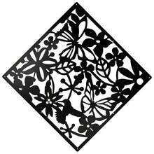 Hanging Room Divider Decorative Thick Wall Screen Panels Floral Carving Pattern Hollow Out Design For Bedroom Living Dining Room Kitchen Office Restaurant Home Hotel Decor, 15.7"X15.7" - Black - View 7