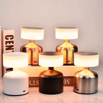 1 件无线触摸 LED 台灯，现代马卡龙蘑菇灯，适合女孩，可调光三色床头灯，可充电小夜灯，适用于卧室、客厅、家居装饰和礼物