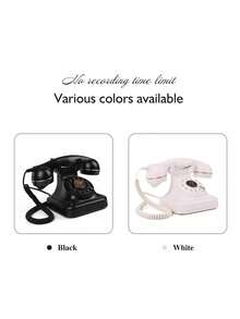 1 pieza Teléfono de boda blanco, teléfono de grabación, libro de visitas de audio con estilo vintage para grabar mensajes personalizados en tu boda o fiesta. Úsalo como libro de mensajes de audio para tu boda. En bodas, fiestas de cumpleaños, aniversarios, jubilaciones, graduaciones, noches de baile, galas benéficas o cualquier otro evento especial, puede utilizarse dondequiera que lo necesites. Deja que tus invitados dejen sus propios mensajes grabados para tu ocasión especial. - Blanco - Ver 7