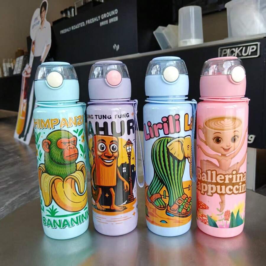 1 pièce Bouteille d'eau Shan Hai Jing de 700 ml, style unique, convient pour la rentrée scolaire, les déplacements, les activités extérieures, les pique-niques, le camping, les voyages, les sports, la remise en forme, l'utilisation au bureau, les cadeaux pour les fêtes, anniversaires, remises de diplômes, Nouvel An, Halloween, Noël - Multicolore - Voir 1