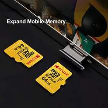 Kodak 2张柯达C10 Micro SD卡，32GB存储卡，兼容64GB、128GB，读写速度100MB/s，U3 V30 MicroSD卡，最大支持256GB，适用于相机、智能手机和电脑。 - 黃色 - 查看 6