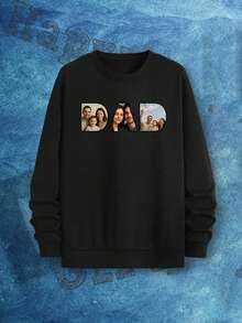 Felpa casual personalizzabile con grafica per uomo, autunnale