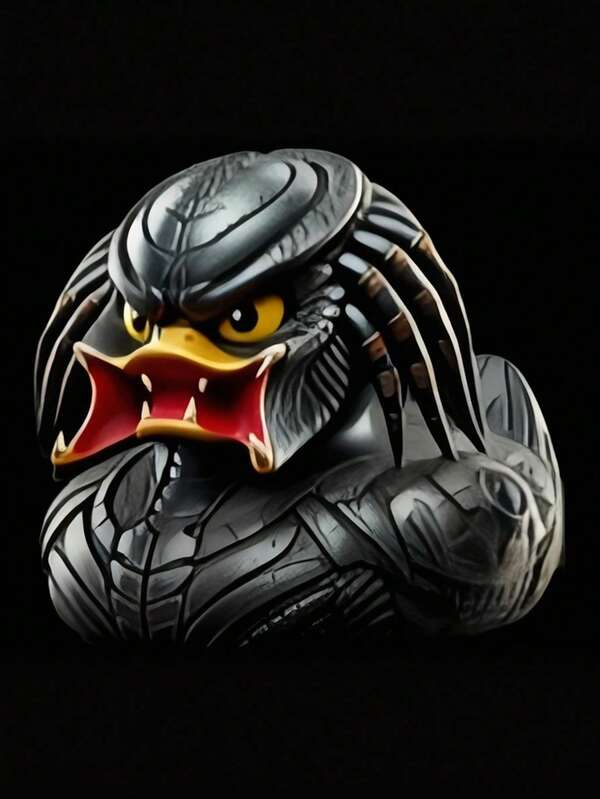 1pc Creative Decorative Whimsical Evil Duck Resin Statue - Unique Movie-Inspired Desk Decor, ABS Plastic, Black & Yellow Details, Great For Parties & Collection, Duck Decoration