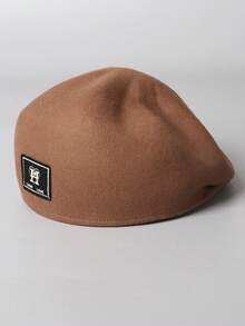 1 peça boina de lã ajustada para mulheres, nova moda coreana de outono/inverno, boné de artista elegante, chapéu octogonal versátil