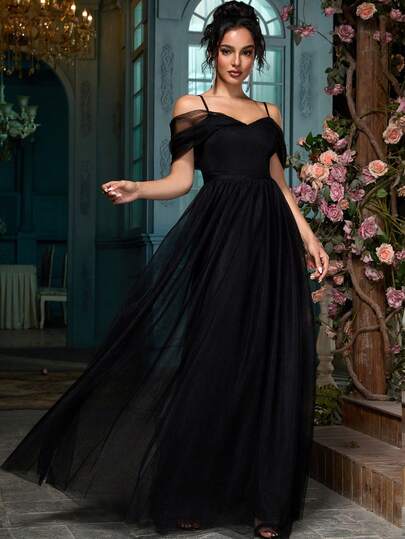 Women's Elegant Cocktail Party Dress, Formal Maxi Split Thigh Evening Wedding Guest Dress, Metallic Fabric, Suitable For Formal Parties, Graduation Parties, Weddings, Stage Performances, Singles Parties, Spring/Summer/Autumn