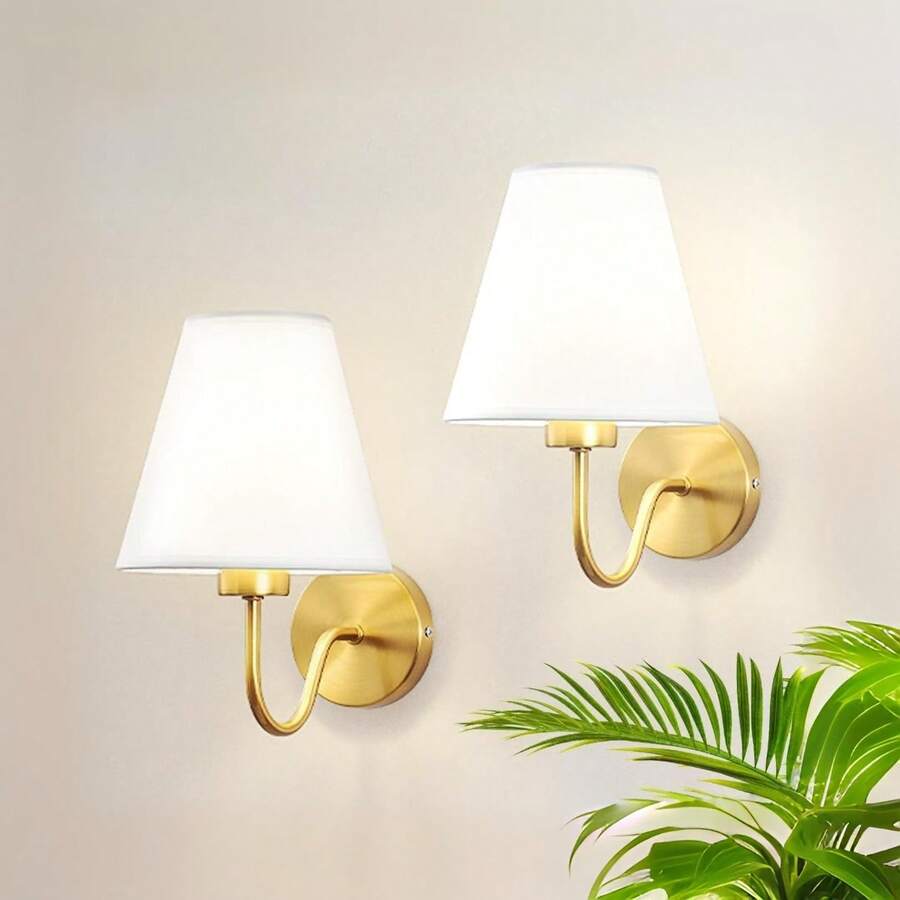 2 Peças Luminária de Parede de Tecido Tradicional, Luminária de Parede com Plugue e Lâmpada RGB Recarregável de 3600mAh, Controle Remoto, Luminária de Parede Dimmerável, Adequada para Quarto, Sala de Estar, Corredor, Decoração Doméstica, Iluminação de Corredor, Acessório de Iluminação Elegante, Material Durável, Luminária de Parede Dimmerável, Luminária com Controle Remoto, Designer de Interiores, Decoração Doméstica