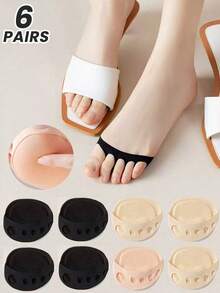 1/3/6 Pairs Women Breathable Toe Socks, Moisture-Wicking Thin Toe Socks, Cute Invisible For Spring/Summer, Fall Socks - Multicolor - View 1