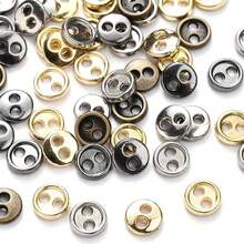 100Pcs 4 Colors Mini Metal Buttons 3mm(1/8inch) 2 Hole Round Metal Round Buttons DIY For Doll Clothes Bag Deoration Sewing Craft - Multicolor - View 8