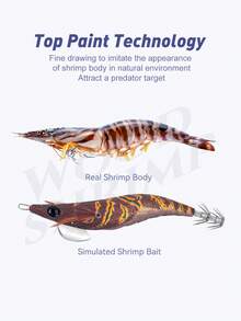 KINGDOM EGI Fishing Lure 10.5g 15g 20g 25g 30g 1PC Luminous Special Shrimp Design Lure With Double Squid Hook Artificial Hard Bait Fishing Tackle