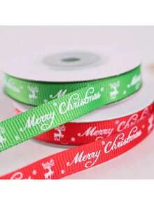 1 pezzo/3 pezzi/6 pezzi 1cm*500cm Nastro natalizio con decorazioni di alberi di Natale e fiocchi di neve per confezioni regalo di Natale