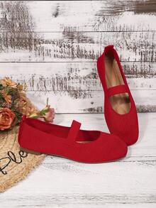 Mocassini piatti da donna con punta quadrata, in maglia a righe, traspiranti, adatti per stile preppy, punk, bohémien, casual, sexy, ideali per uso all'aperto, casa, ufficio, feste, matrimoni, in tutte le stagioni